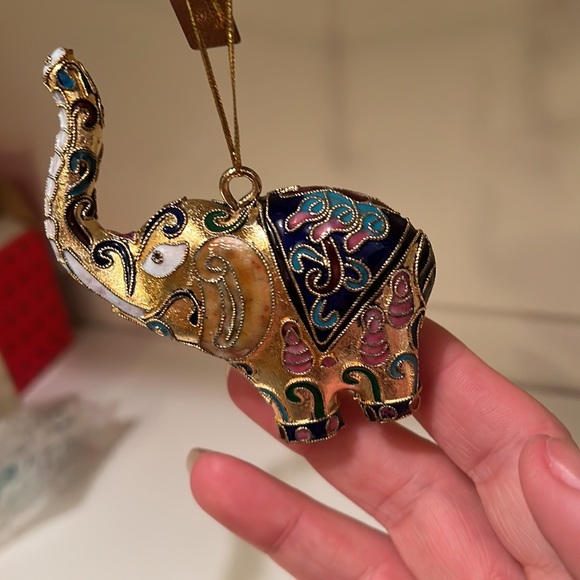 3 Vintage Cloisonné Enameled gold tone metallic Figurine Ornaments, ~3” - Picture 7 of 17